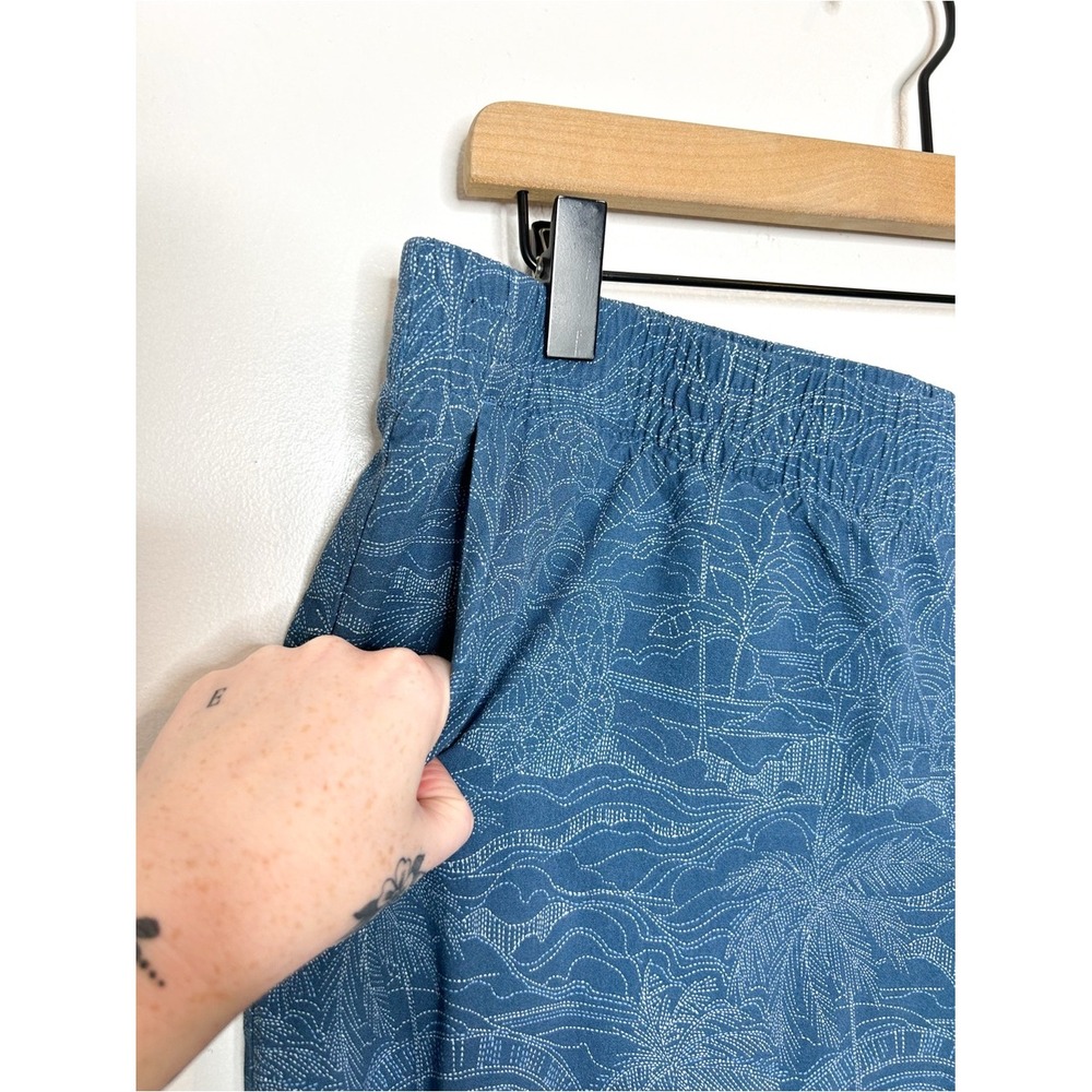 J. Jill Womens Tropical Nautical Print Wide Leg Casual Crop Pants Blue Large L - Picture 4 of 7